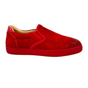 Men's Sailor Boat Crystal Low Trainers Red Size EU 43 / UK 9