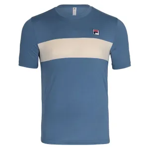 Men's Short Sleeve Tennis Crew Elemental Blue and Whitecap Gray