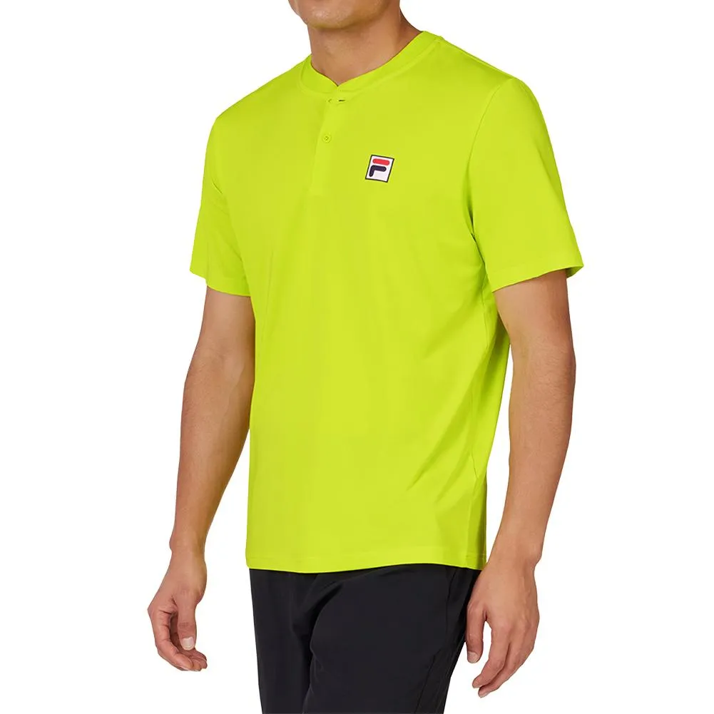 Men's Short Sleeve Tennis Henley Cyber Lime