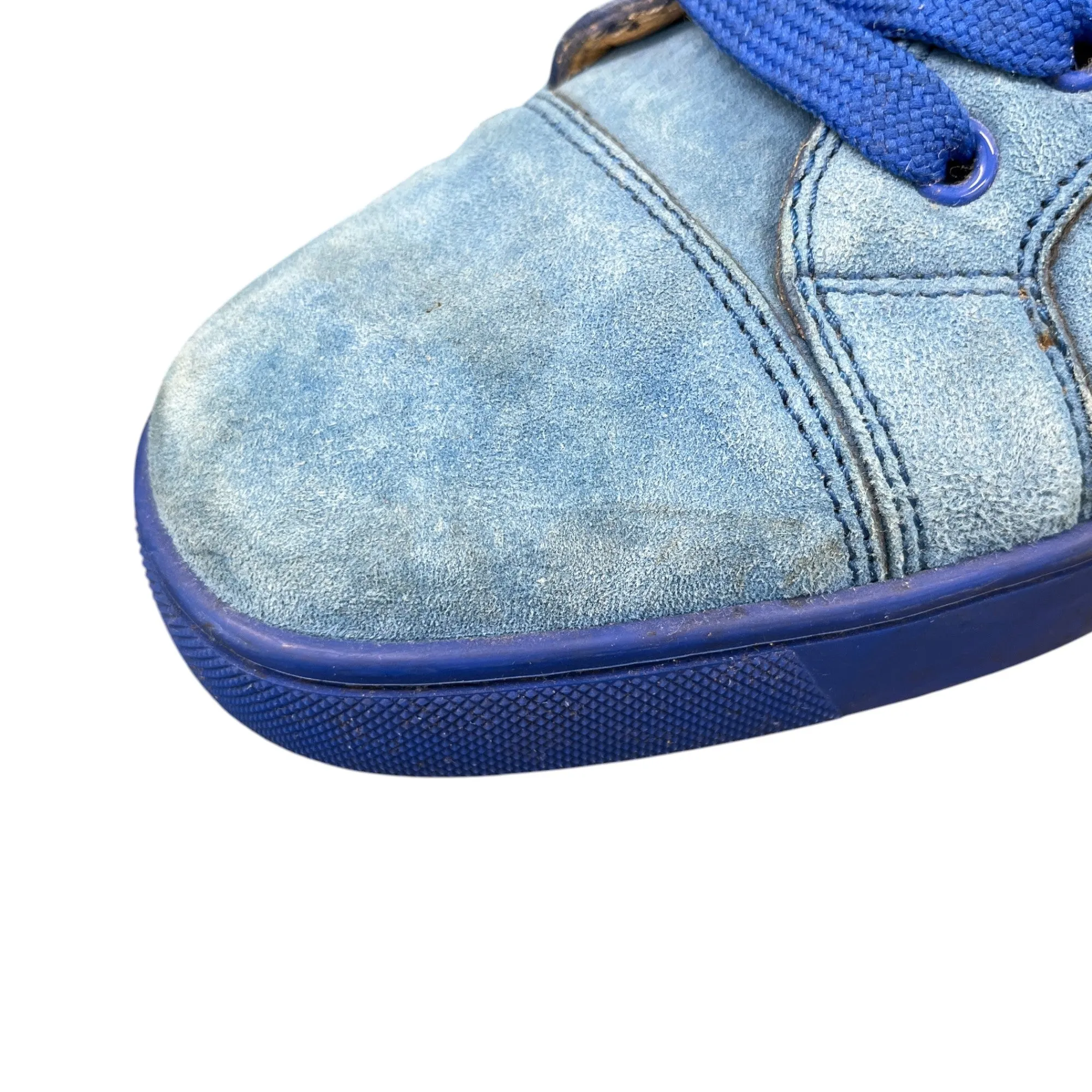 Men's Suede High Tops Low Trainers Blue Size EU 39.5 / UK 5.5