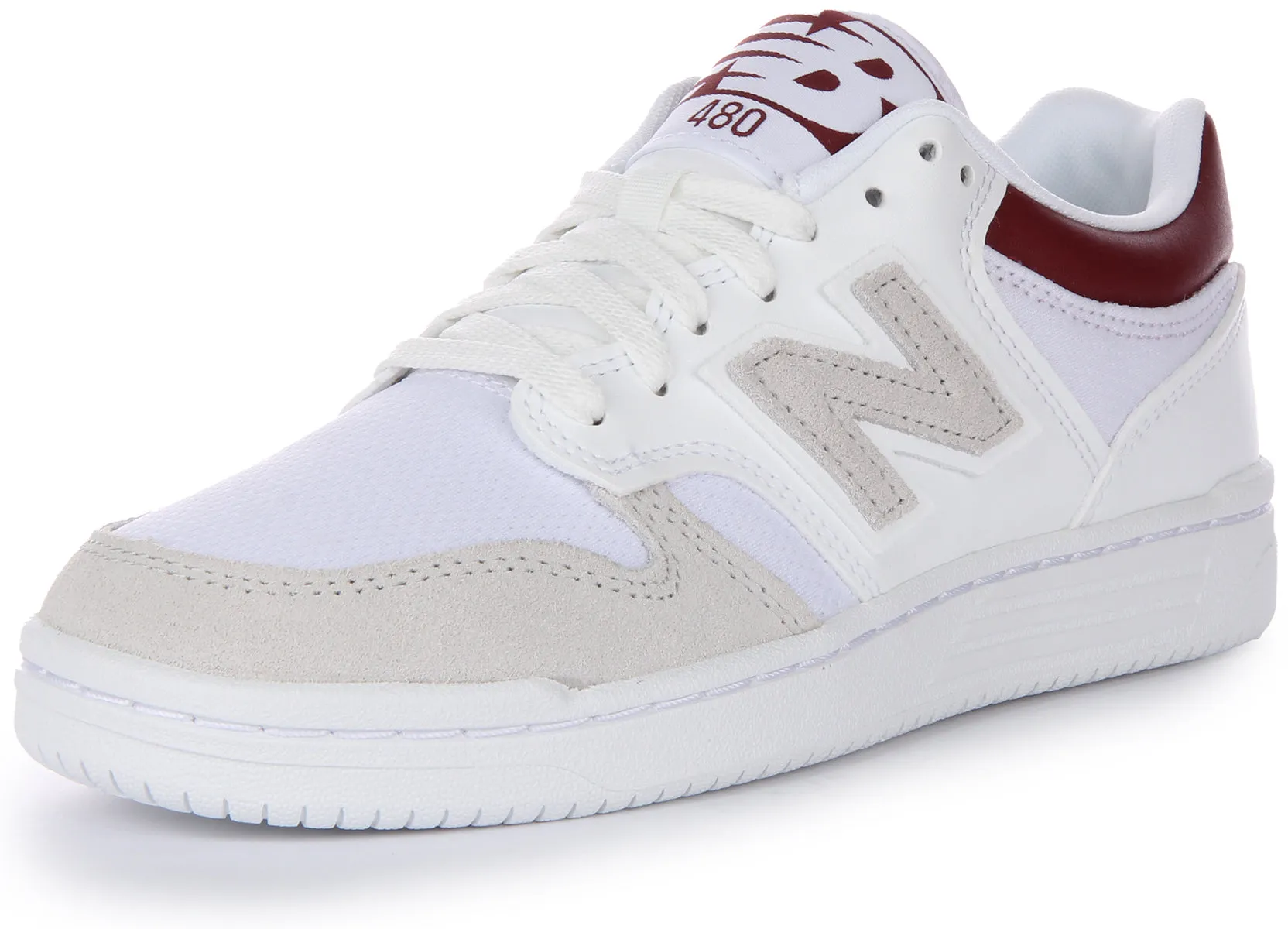 New Balance BB 480LKB In White Red For Men