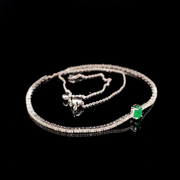 Oval Emerald Diamond Tennis Choker