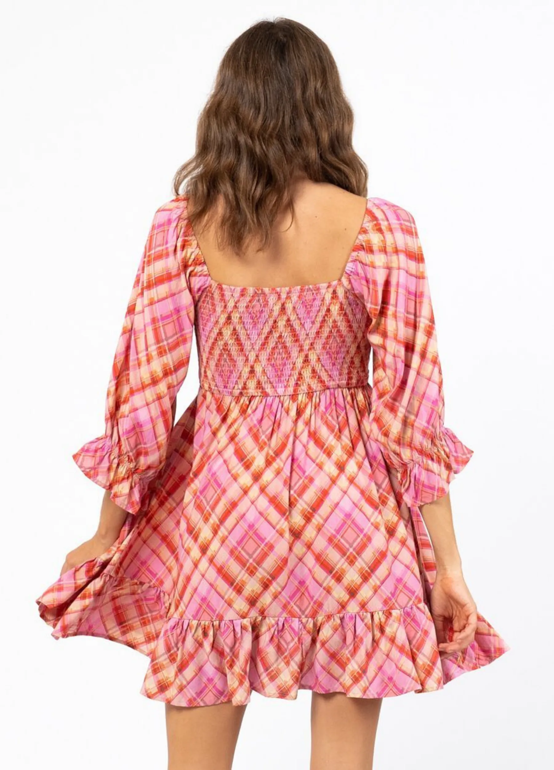 Paper Heart - Mid Sleeve Briella Check Mini Dress