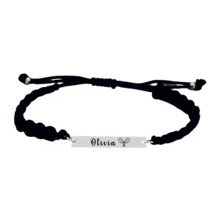 Personalized Engraved Tennis Bar Rope Bracelet