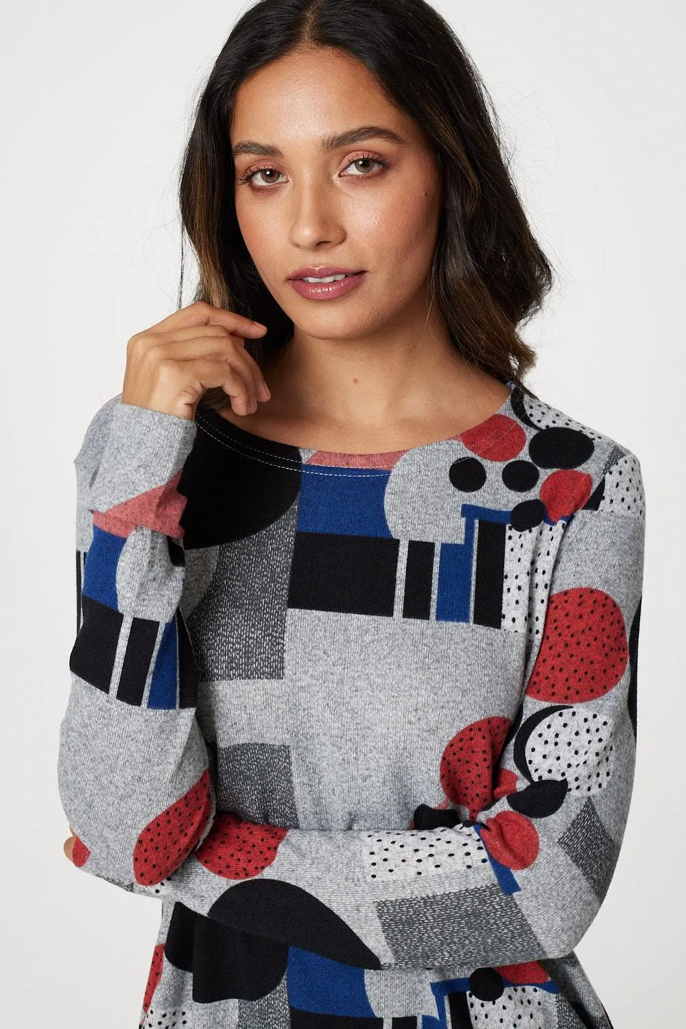 Polka Dot Longline Sweatshirt