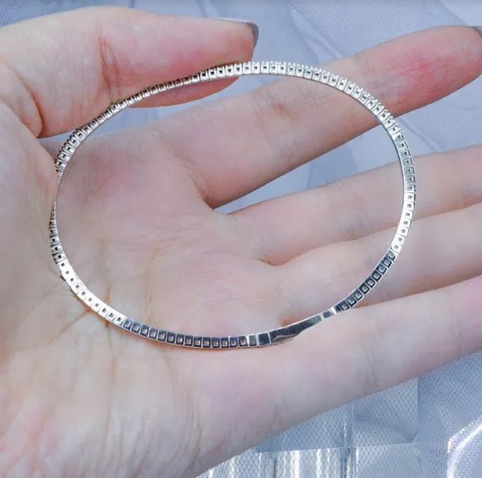 Prestige 0.50CT Round Cut Diamond Flexible Bangle in 14KT White Gold - Flexible Bangle