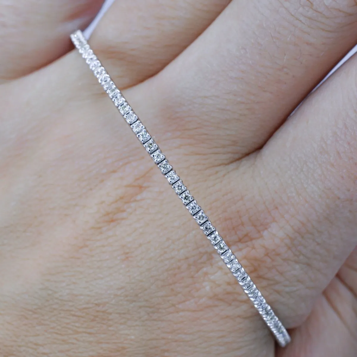 Prestige 0.50CT Round Cut Diamond Flexible Bangle in 14KT White Gold - Flexible Bangle