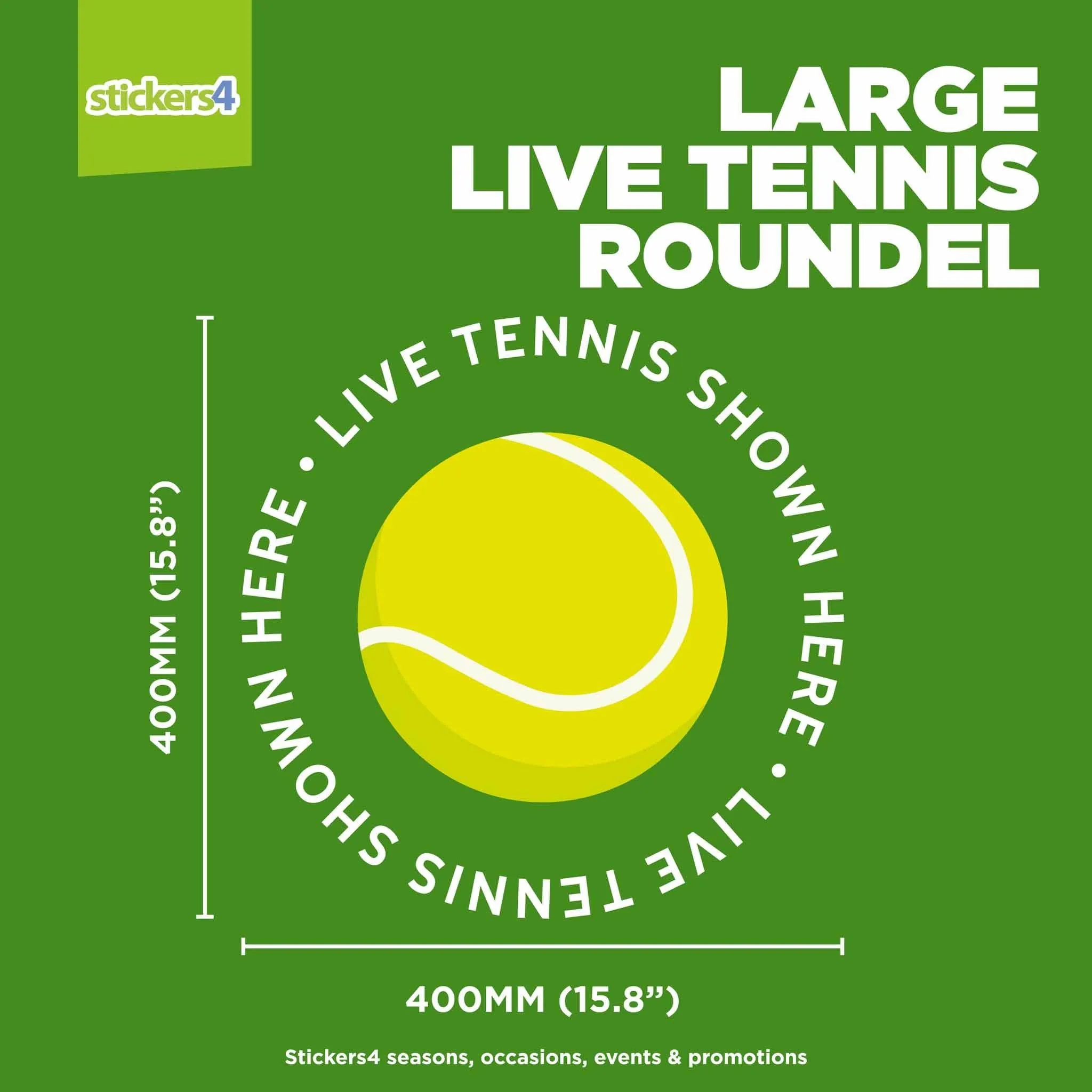 "Live Tennis Shown Here" Roundel Window Sticker