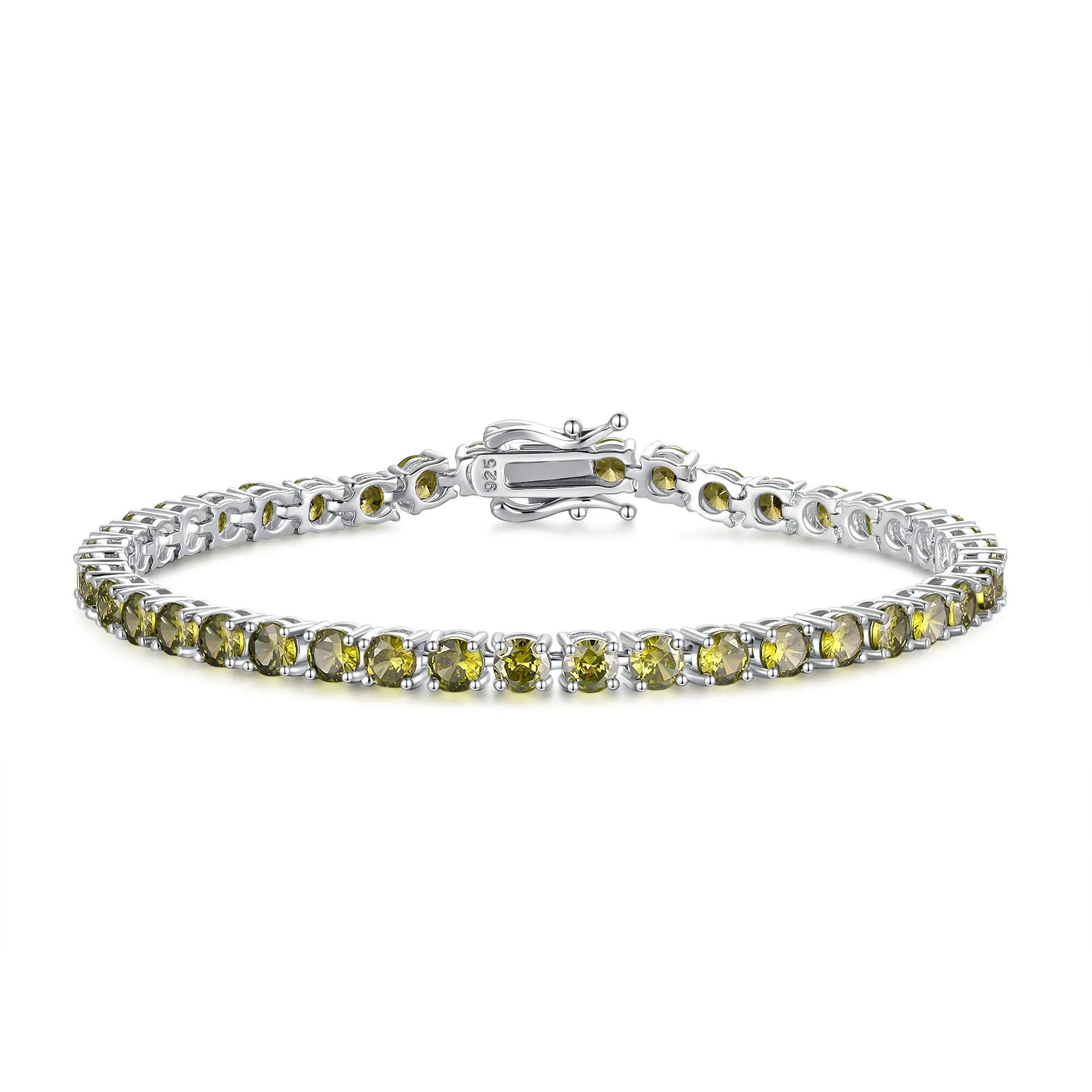 "Sunny Delight" Peridot Tennis Sterling Silver Bracelet