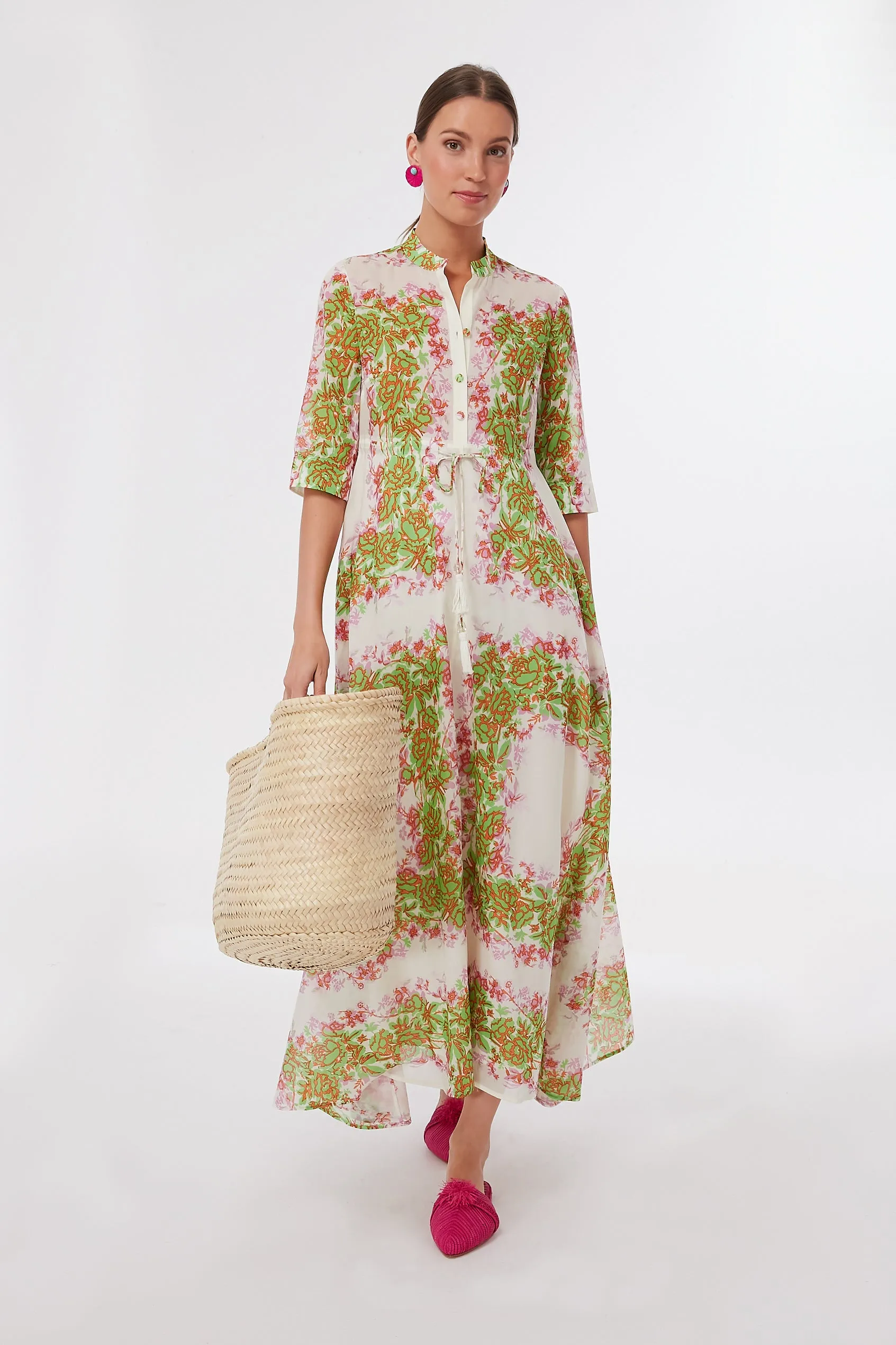 Rayure Fleurie Printed Shirtdress