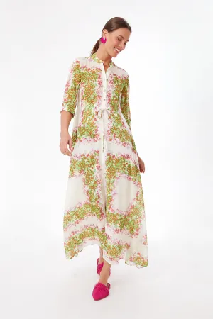 Rayure Fleurie Printed Shirtdress