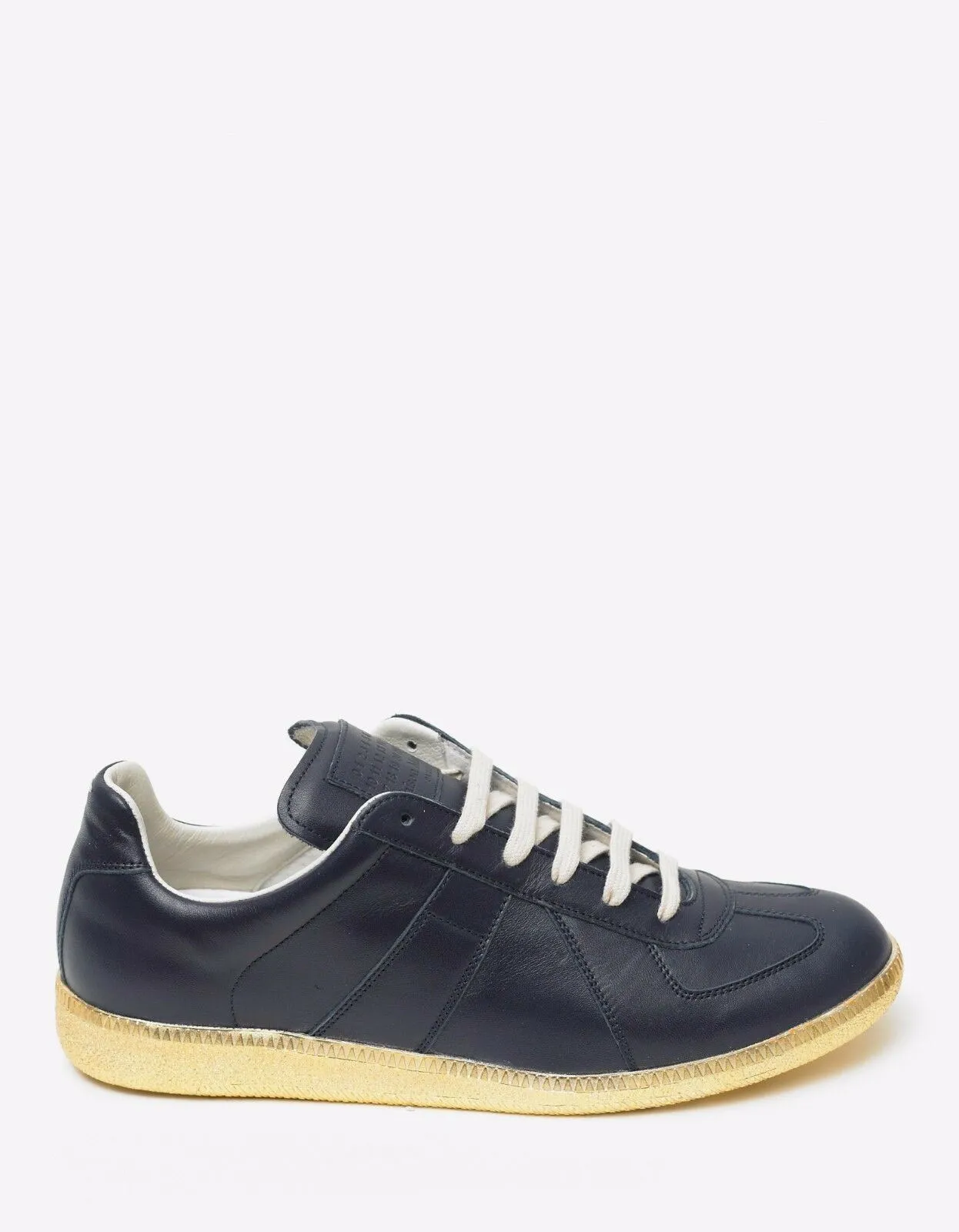 'Replica' Blue & Gold Leather Trainers