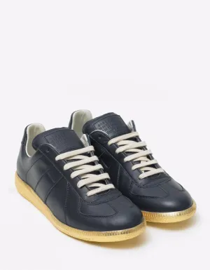 'Replica' Blue & Gold Leather Trainers