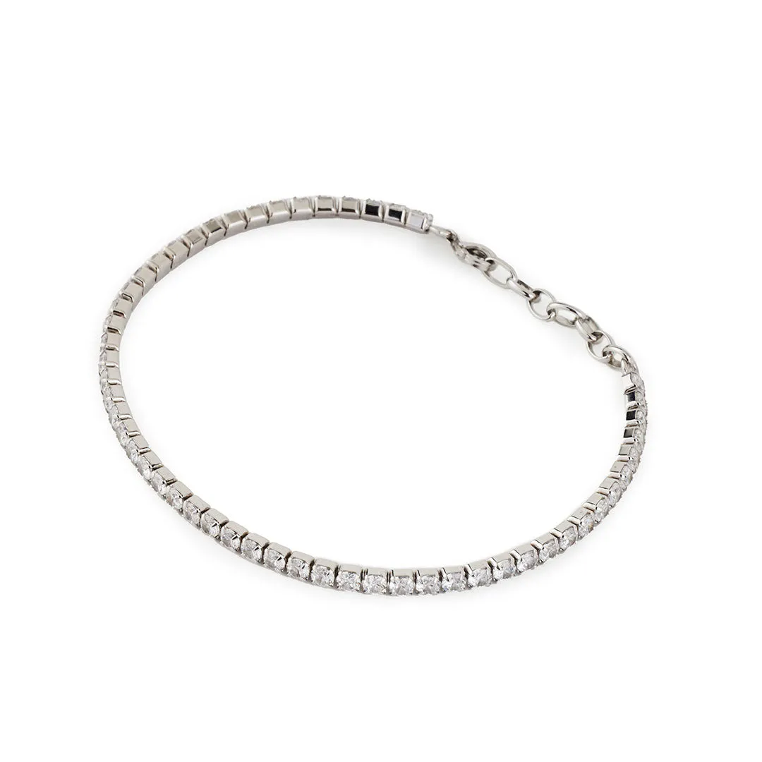 Silver Tennis Chain Bracelet