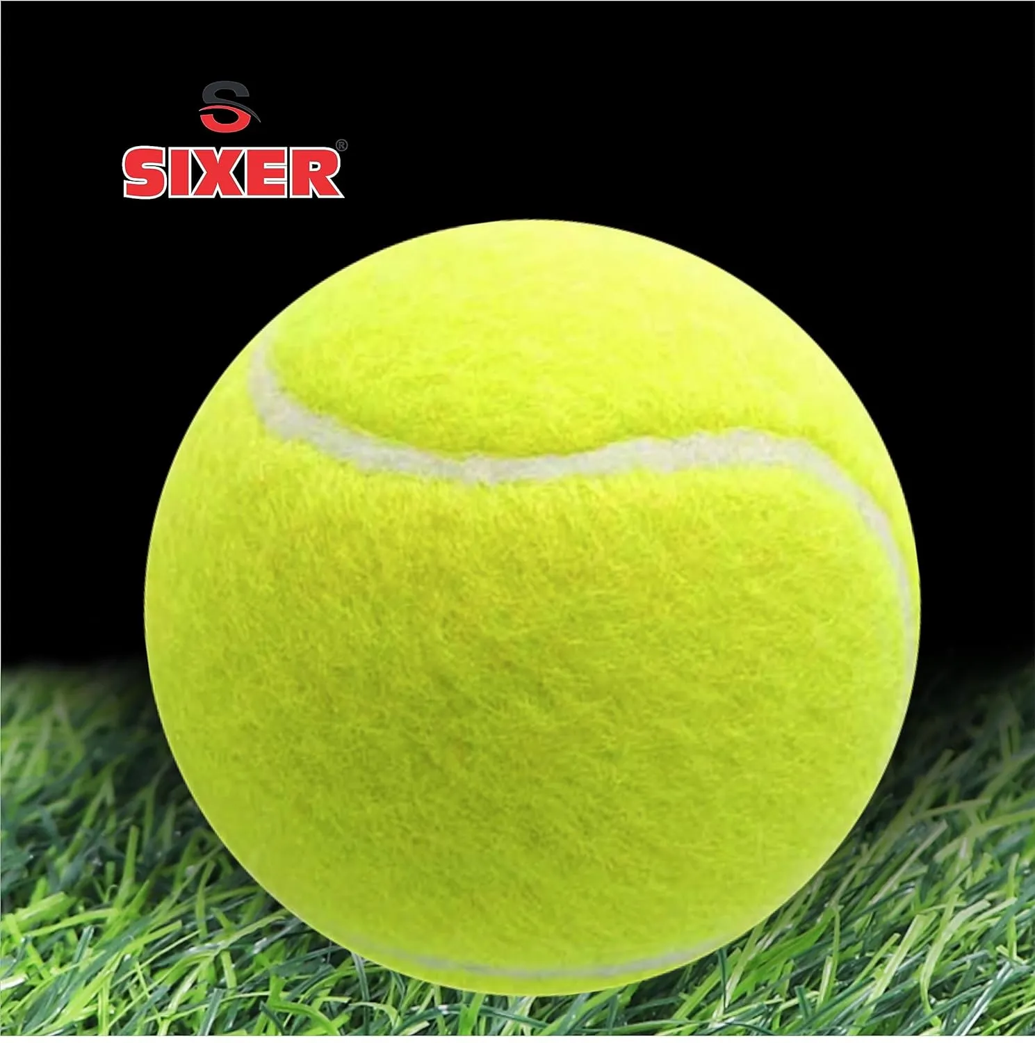 Sixer Cricket Tennis Ball  (Pack of 6, Light yellow)