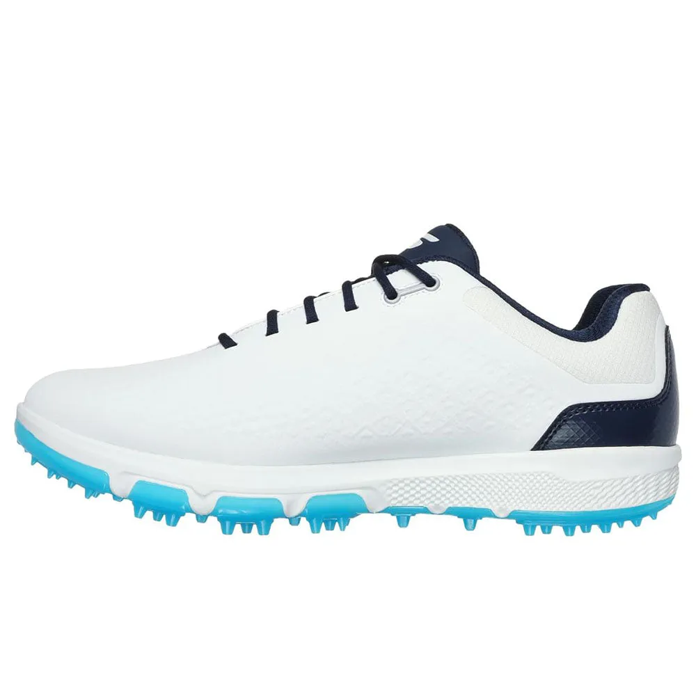 Skechers Go Golf Pro 6 Spikeless Waterproof Shoes - White/Navy/Blue