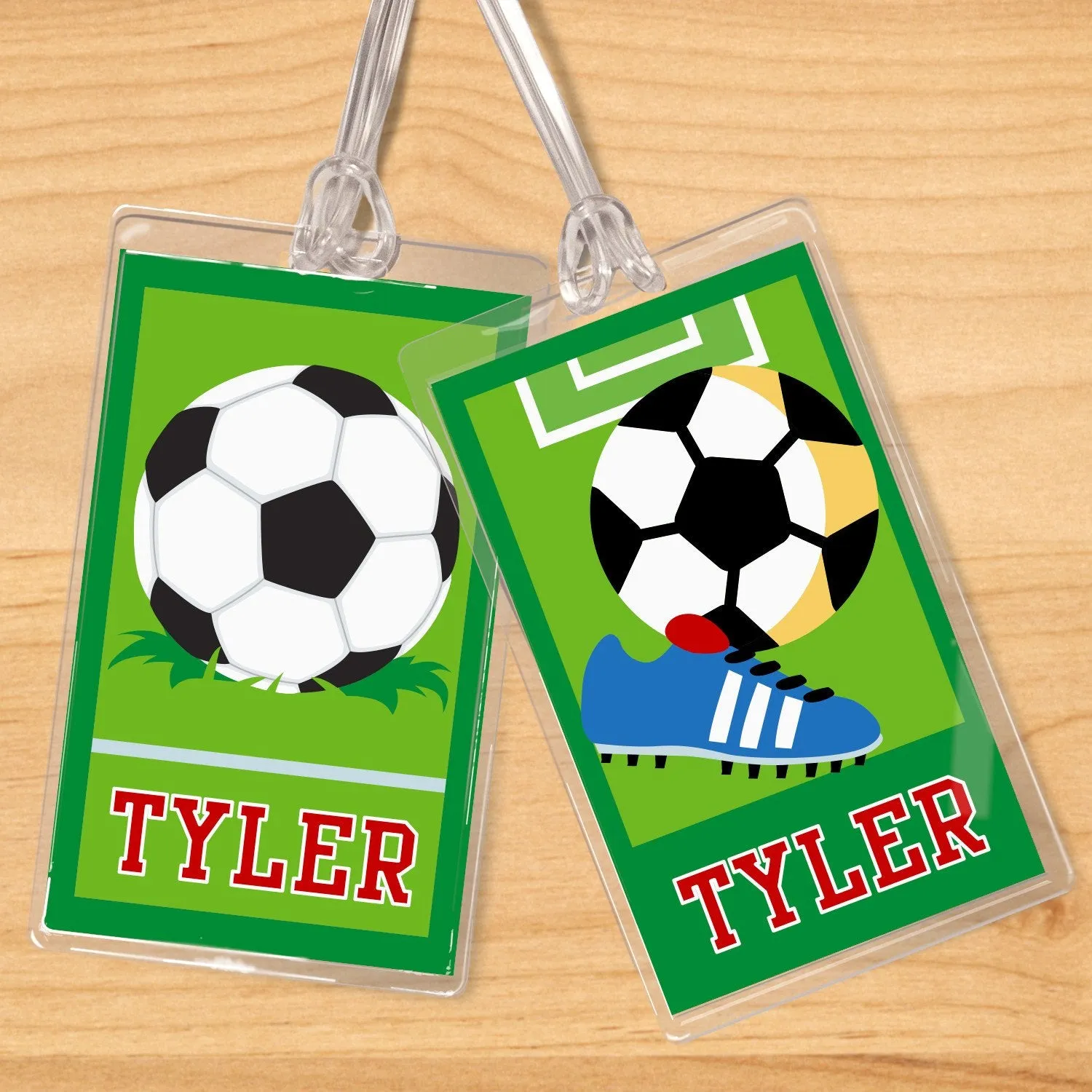 Soccer Boy Personalized 2 PC Kids Name Tag Set