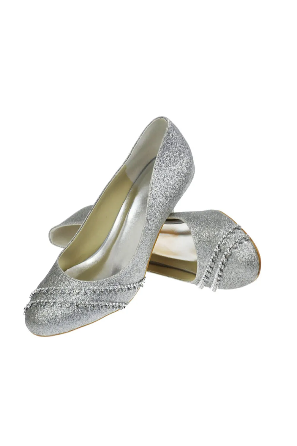 Sparkly Sequin Shiny Beading Handmade Shoes For Wedding S26