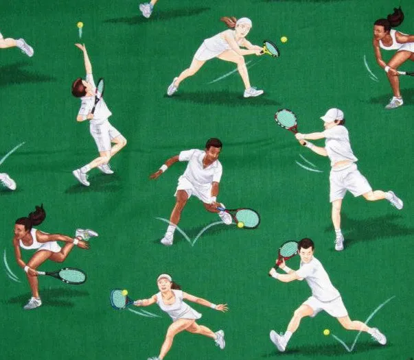 Sports Fabric, Tennis Fabric, Players on the Court 5647