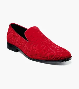 Stacy Adams Men's Saunders Debossed Velour Slip On