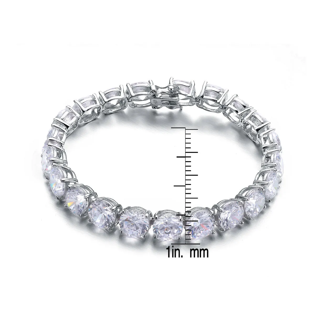 Sterling Silver Dazzling Cubic Zirconia Tennis Bracelet