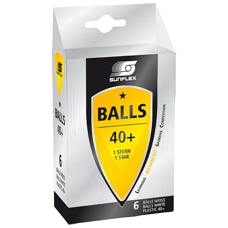 SUNFLEX 1 Star 40  Table Tennis Balls - WHITE