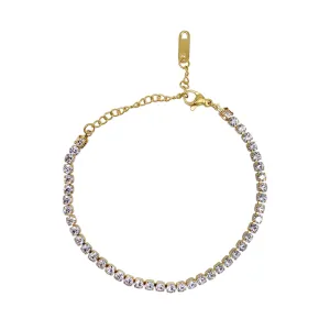 Tarnish Resistant 14k Gold Plated Tennis Bracelet