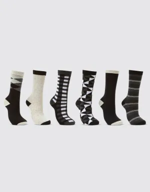 Tasteful Finesse Crew Socks 6 Pack