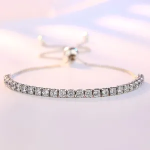 Tennis Bracelet Adjustable Casual 925 Cubic Zirconia Tarnish Free women's Jewelry