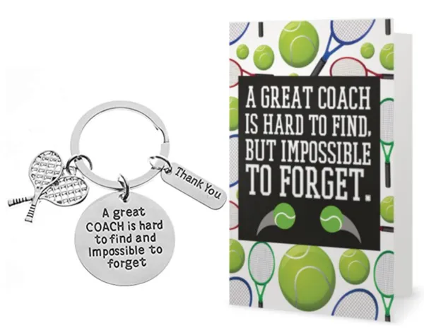 Tennis Coach Keychain & Card Set