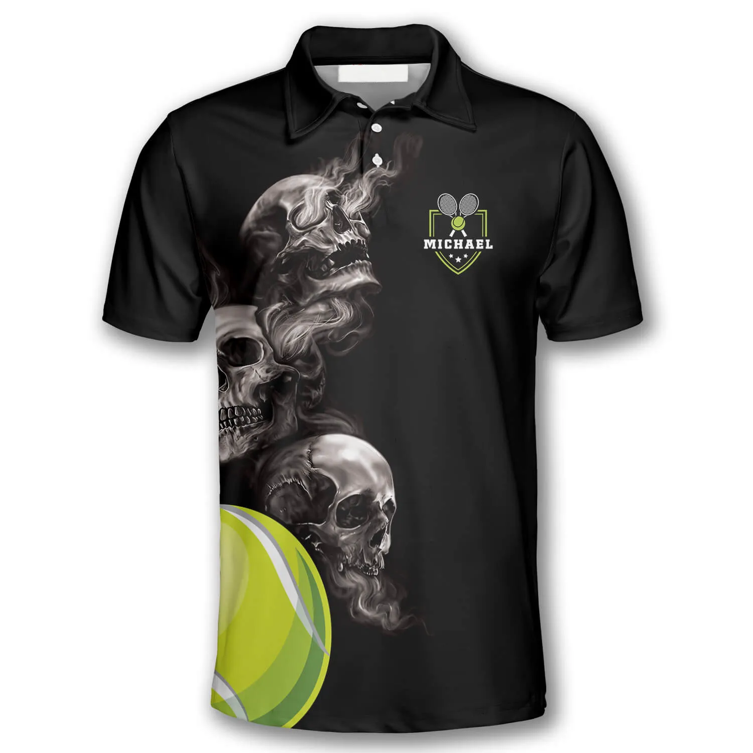 Tennis Hello Darkness My Old Friend Skull Custom Polo Tennis Shirts for Men