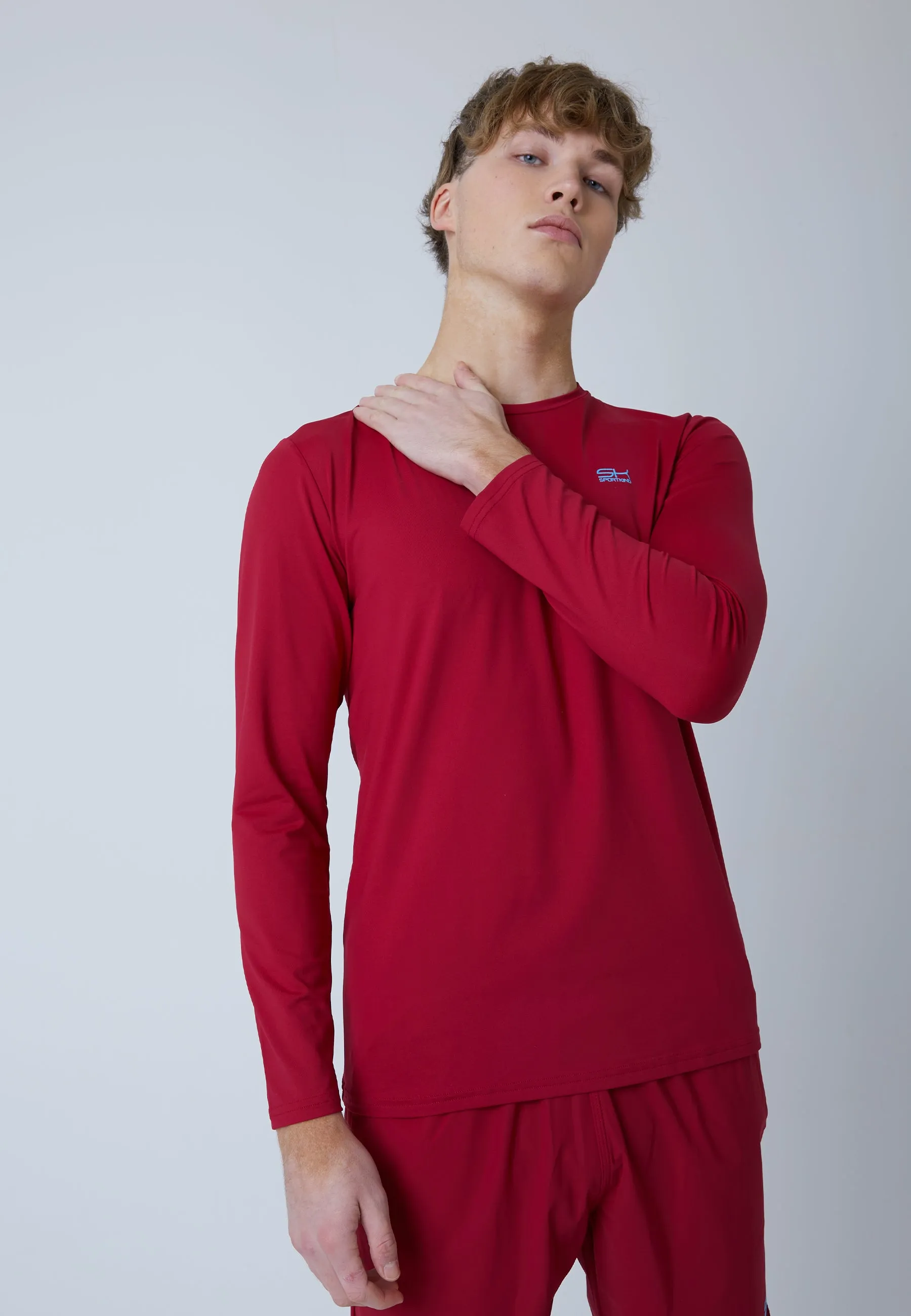 Tennis Longsleeve Shirt,  bordeaux red