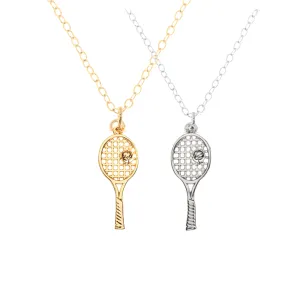 Tennis Racket Gold Necklace