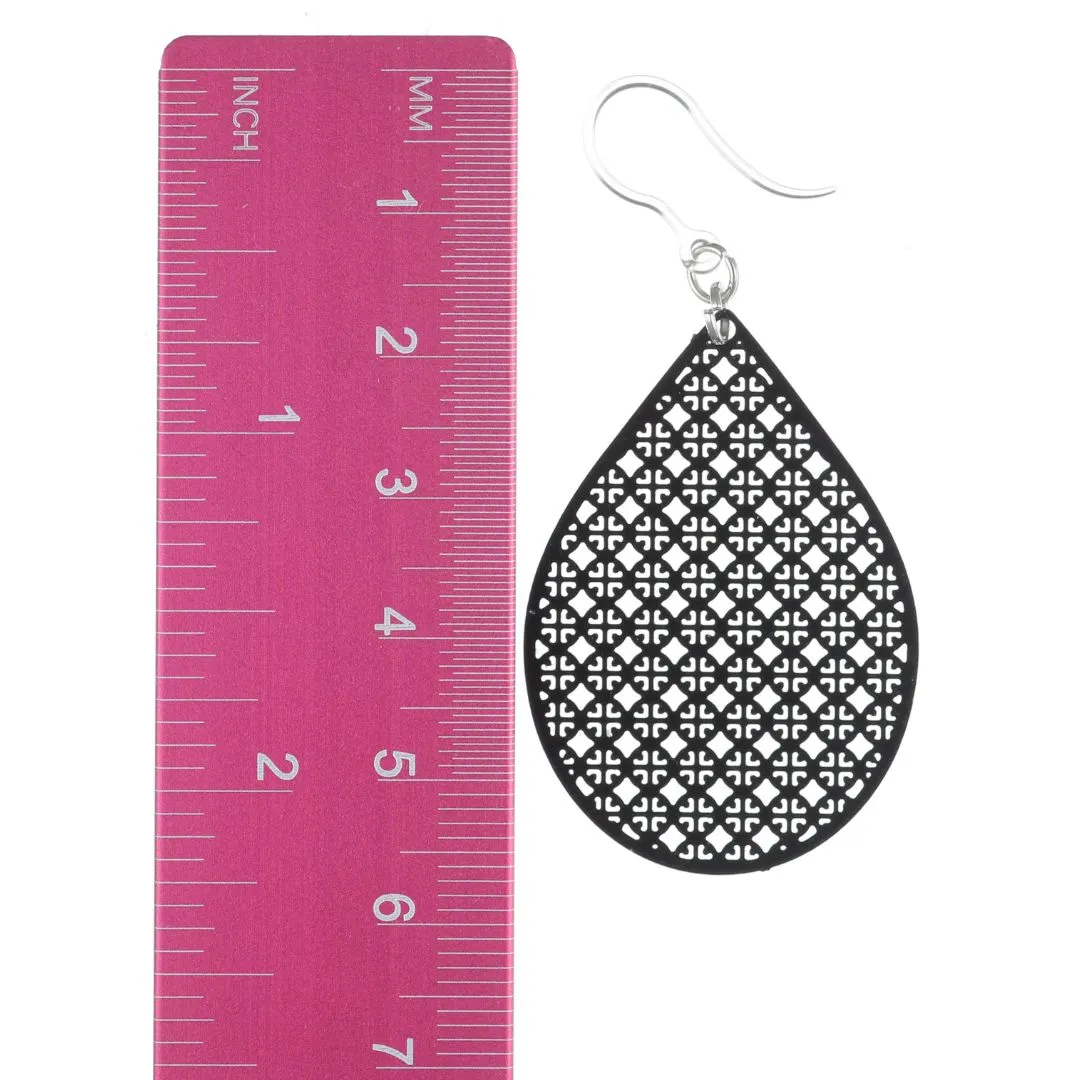 Tennis Racquet Dangles Hypoallergenic Earrings for Sensitive Ears Made with Plastic Posts