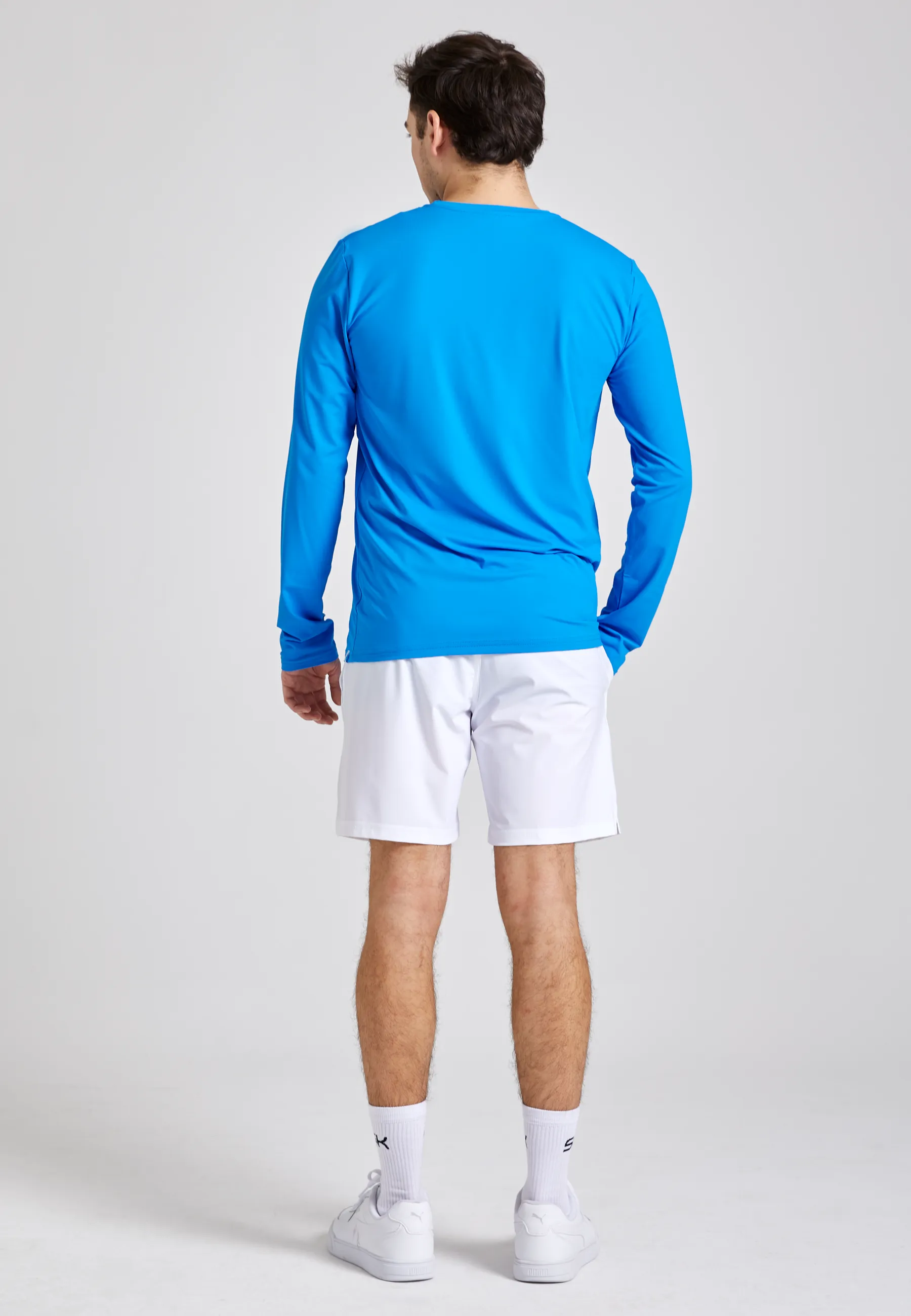 Tennis round neck longsleeve shirt, cyan blue