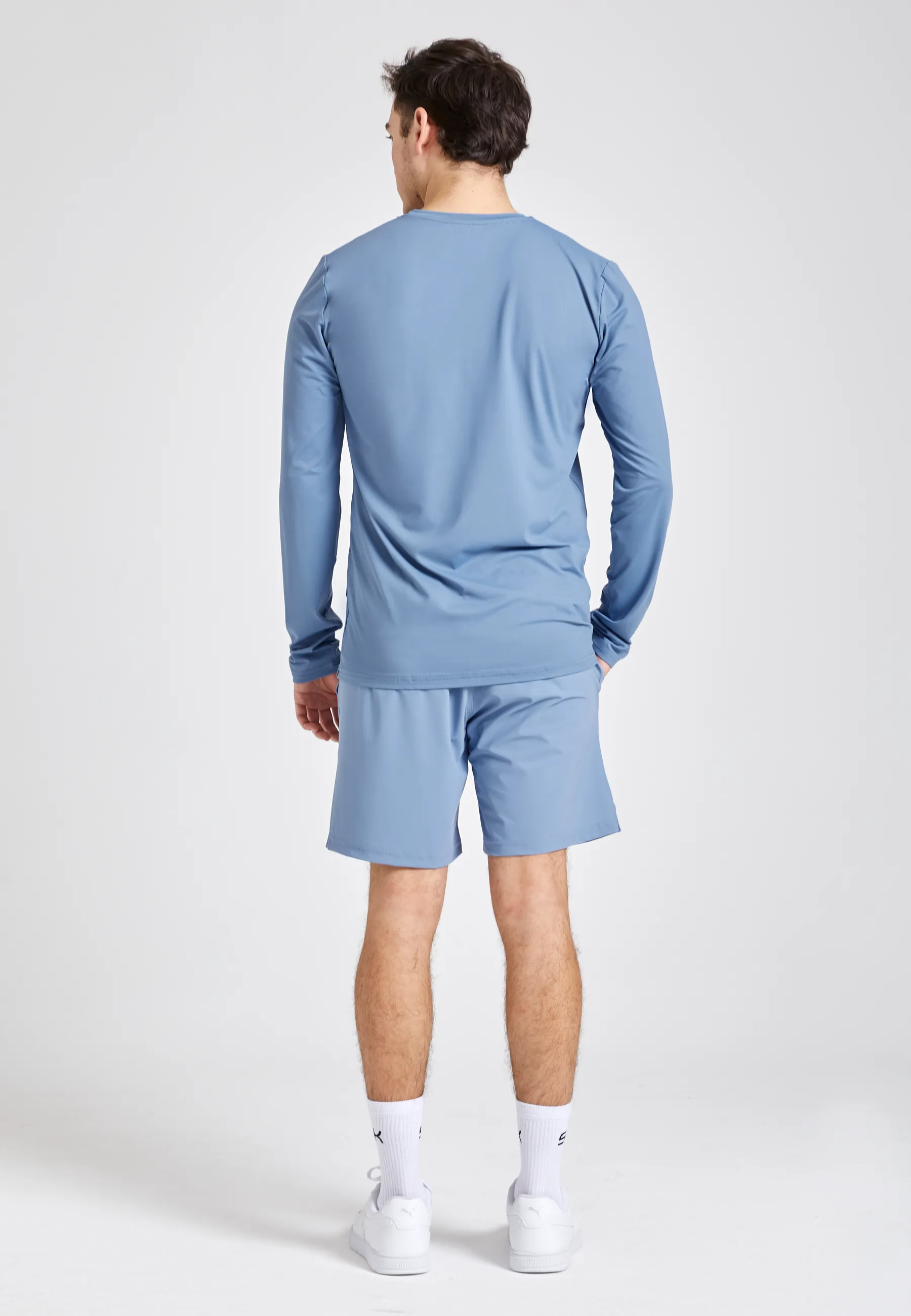 Tennis round neck longsleeve shirt, grey blue