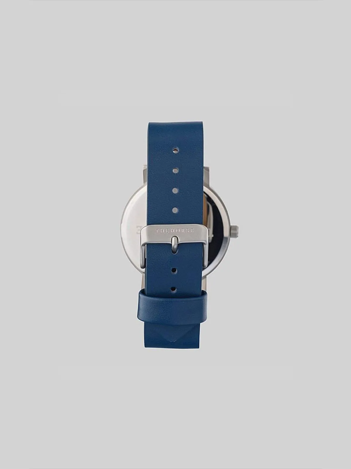 The Horse Brushed Silver / Navy Watch