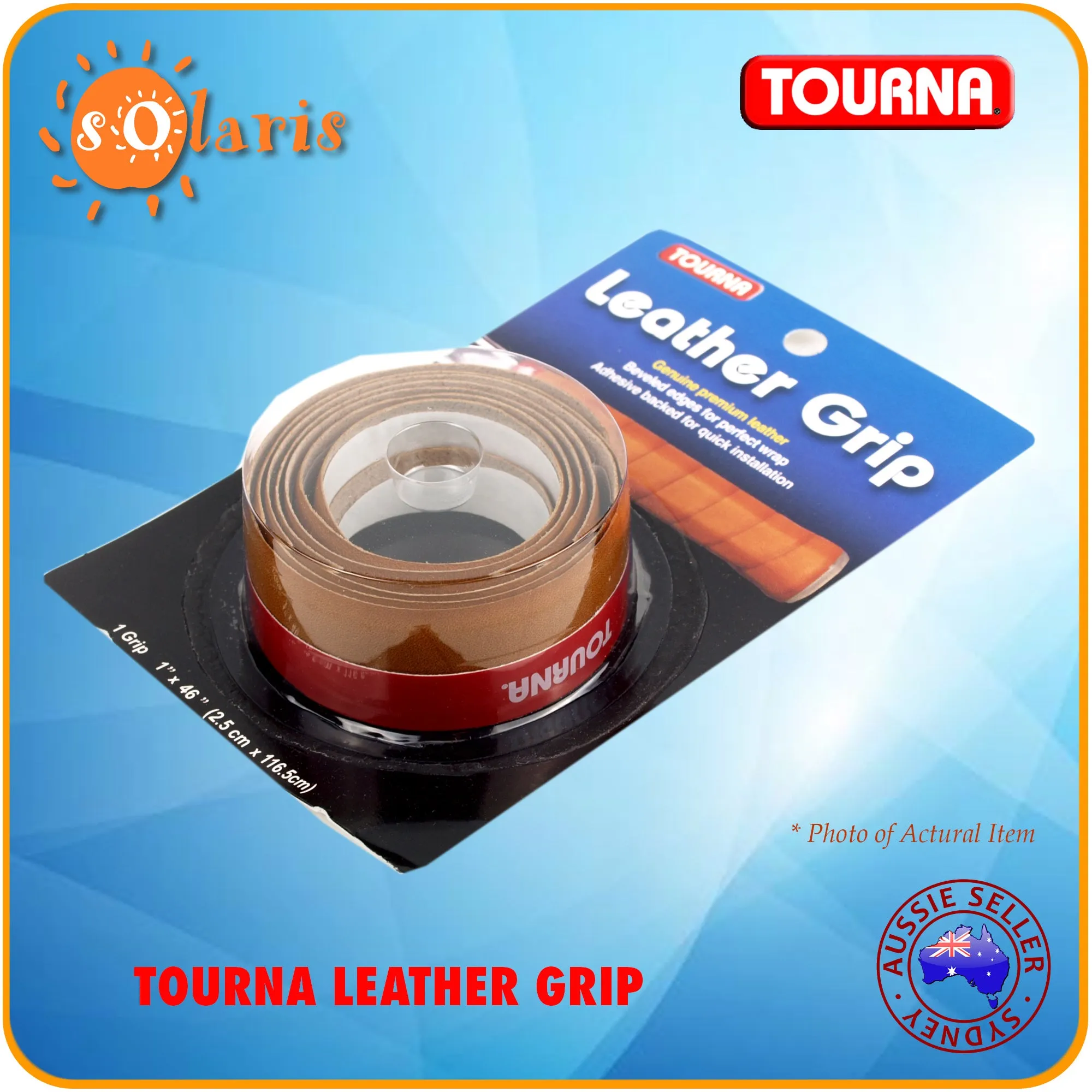 TOURNA Leather Grip Genuine Leather Tennis Racquet Replacement Grip