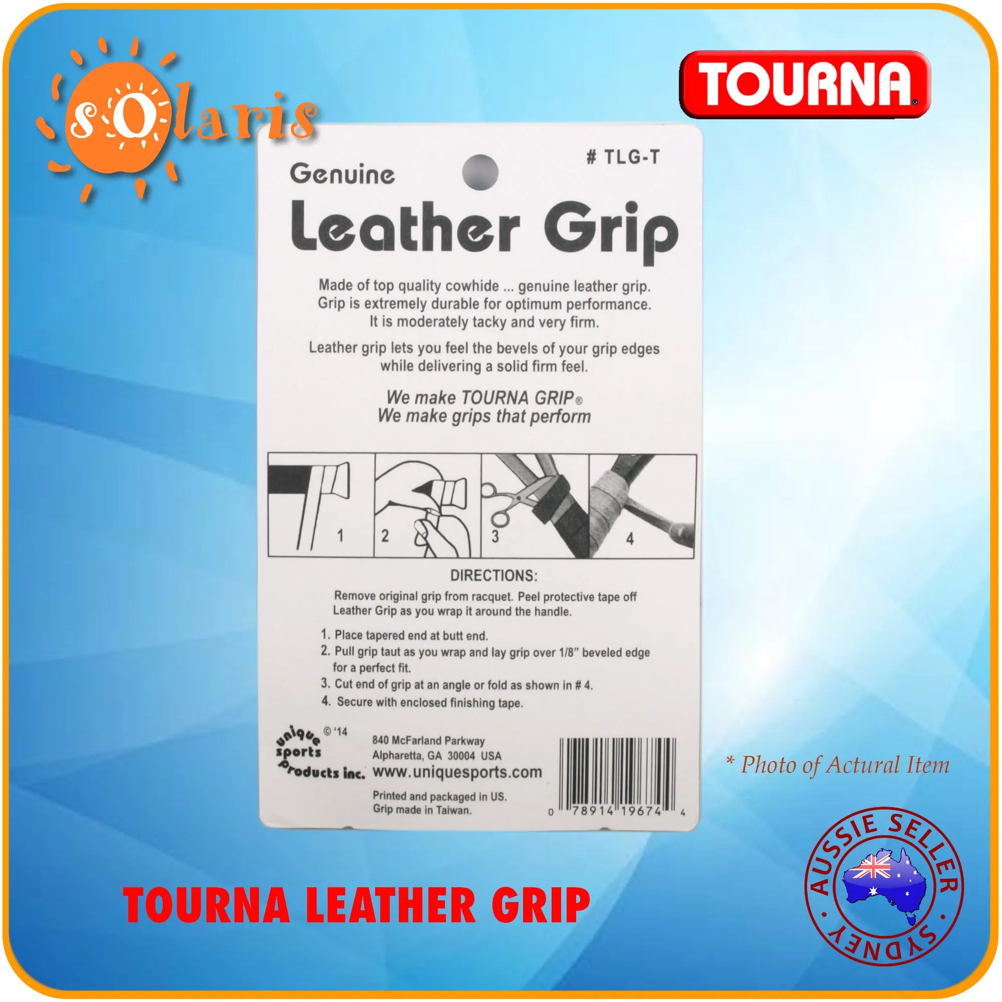 TOURNA Leather Grip Genuine Leather Tennis Racquet Replacement Grip