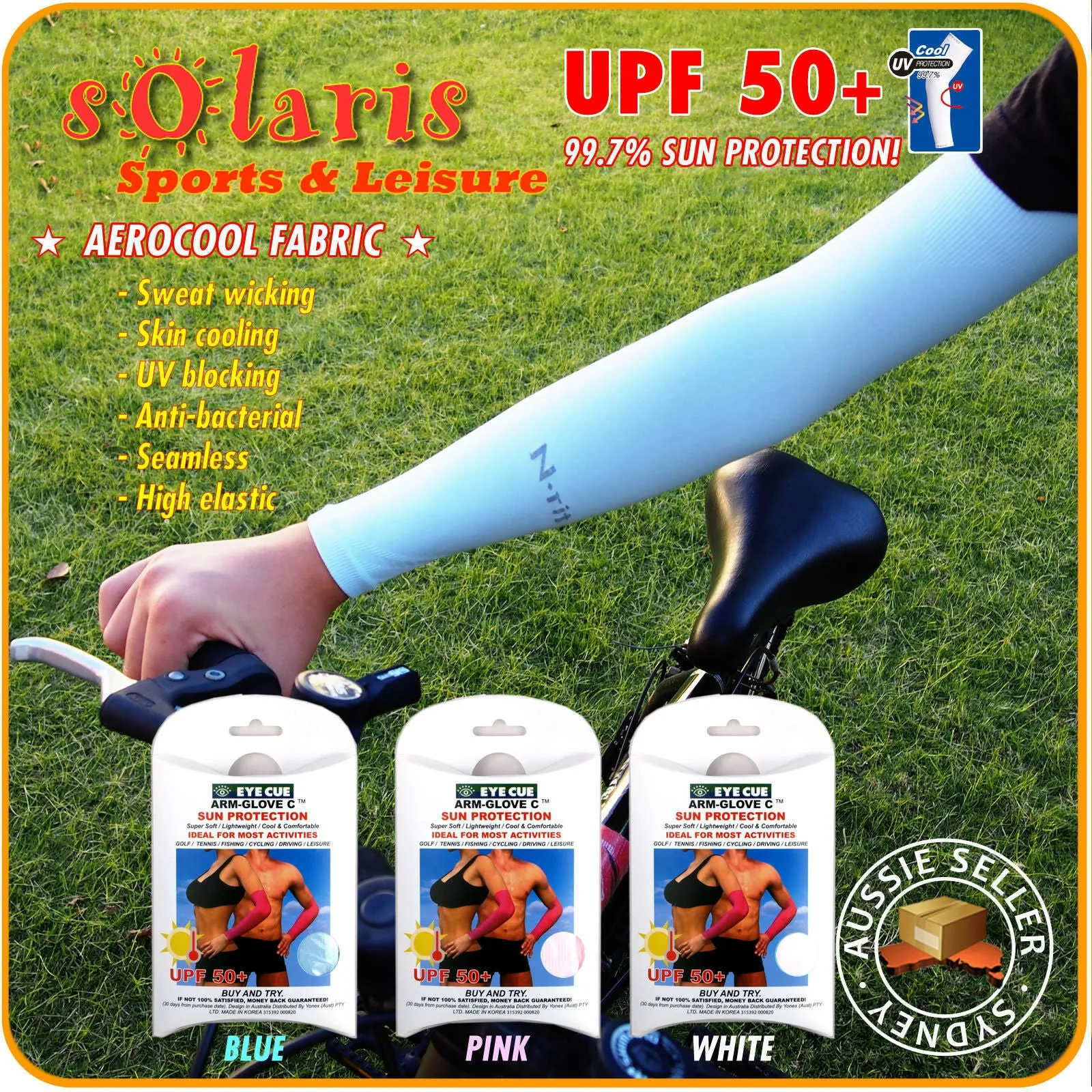 UV Protection Arm Sleeves UPF50  Sun Protective Cooling Sleeves for Golf Sports