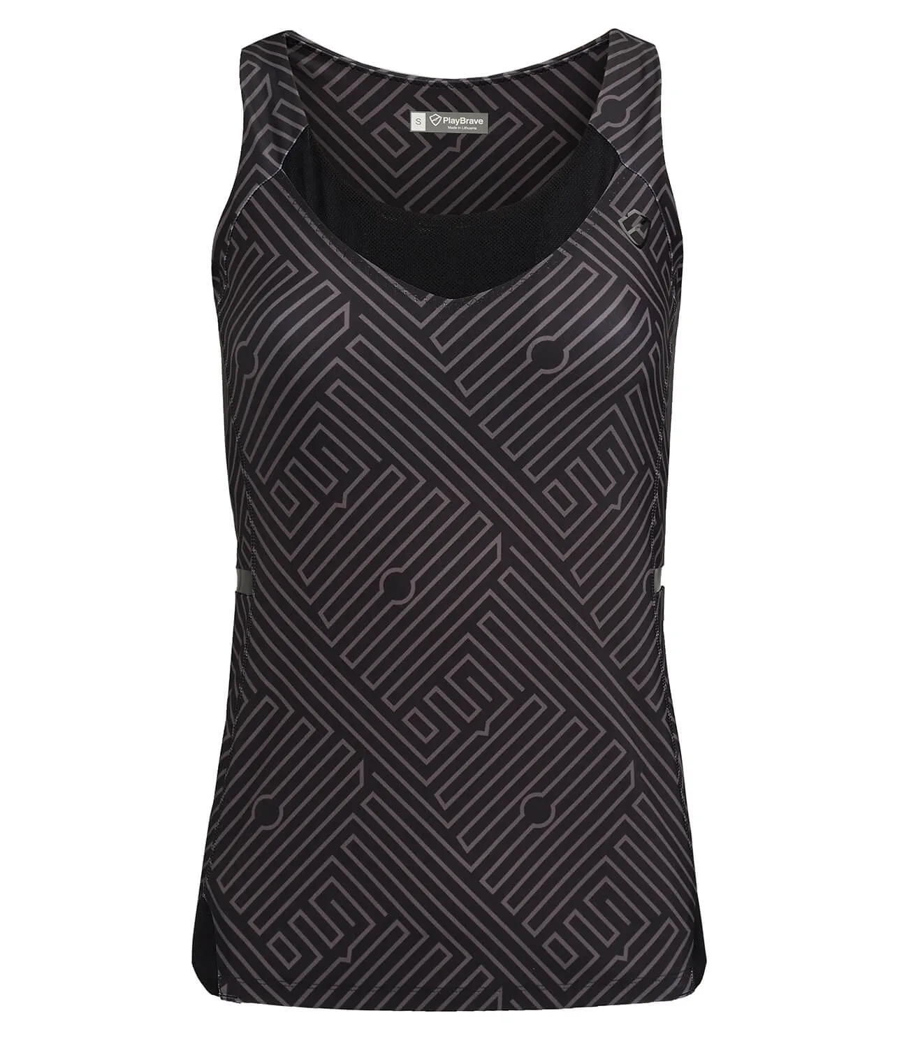 Veronica Padel Performance Vest - Black Anthracite Print