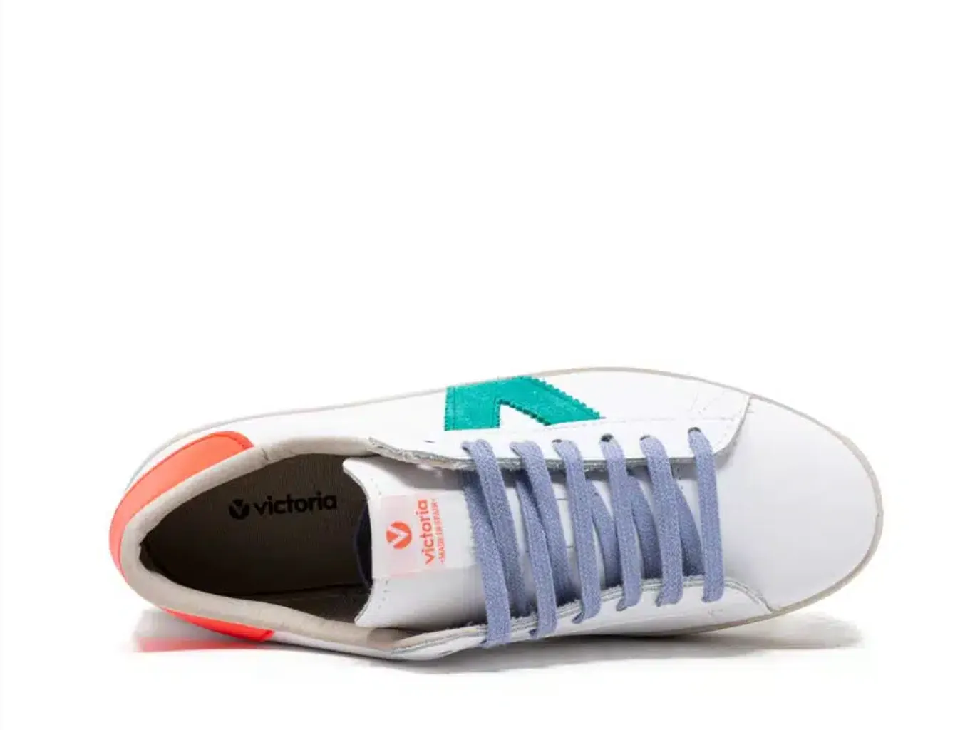 Victoria Berlin Trainers Leather & Neon Coral