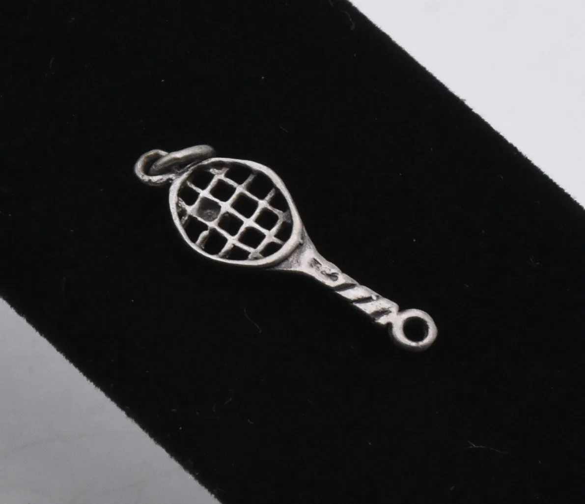 Vintage Sterling Silver Tennis Charm