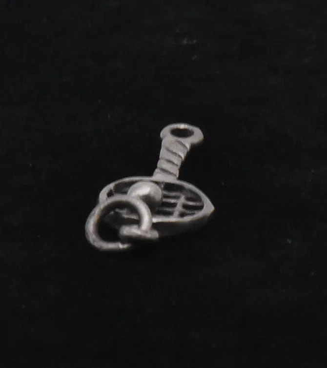 Vintage Sterling Silver Tennis Charm