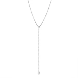 Water Resistant Crystal Y- Lariat Drop Tennis Chain Necklace