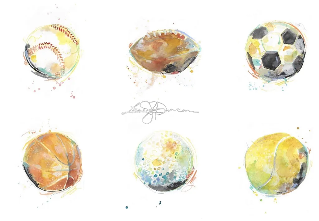 Watercolor Sports Series || Tennis