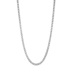 White Gold Diamond Tennis Necklace - "Cascade of Diamonds"