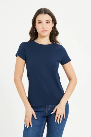 Women Navy Basic T-Shirt