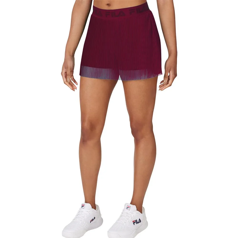 Womens 13.5 Inch Illusion Tennis Skort Cabernet