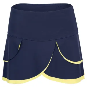 Women's Alley Scallop Tennis Skort Fila Navy and Limoncello